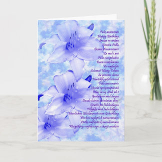 Carte d'anniversaire multilingue