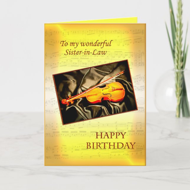 Carte d'anniversaire musicale de belle-soeur avec  (Devant)