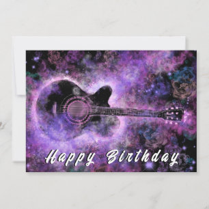 Carte d'anniversaire musique de guitare romantique