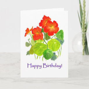 Carte d'anniversaire Nasturtiums