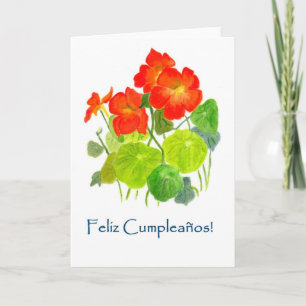 Carte d'anniversaire Nasturtiums - Salutation espa