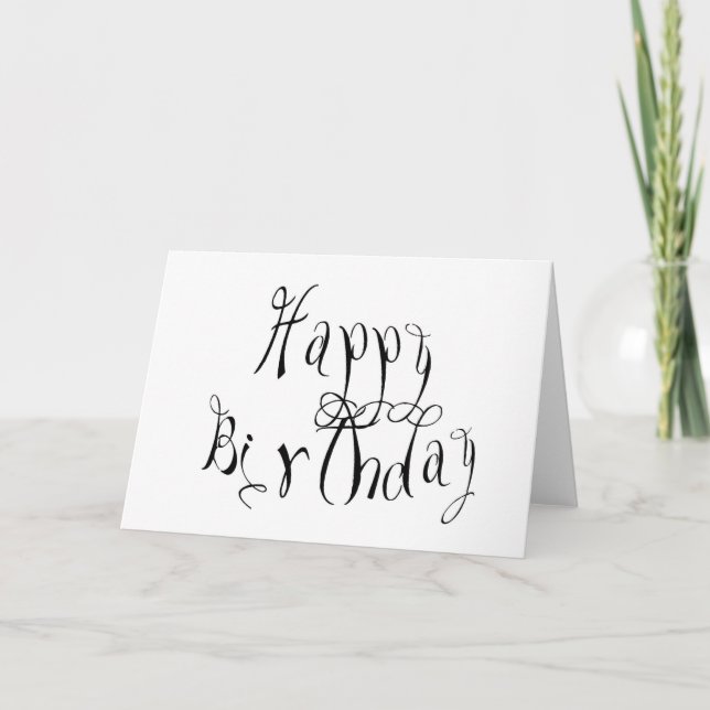 Carte d'anniversaire noire et blanche (Devant)