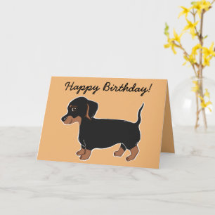 Carte d'anniversaire noire et Brown Dachshund