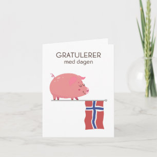 Carte d'anniversaire norvégienne - Gratulerer med