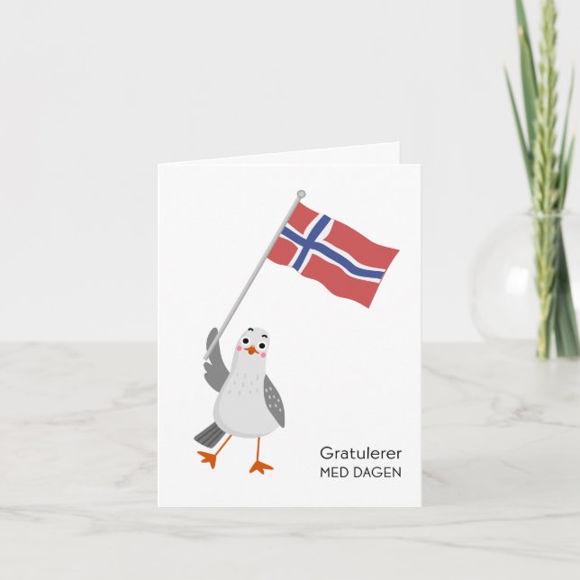 Carte d'anniversaire norvégienne - Gratulerer med  (Devant)