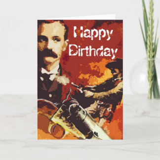 Carte d'anniversaire occidentale sauvage d'art de