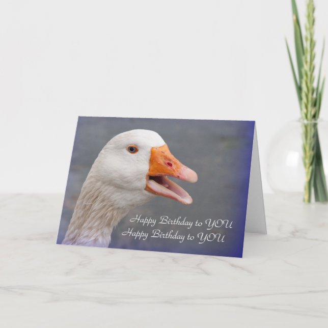 Carte d'anniversaire : Oie chantante (Devant)