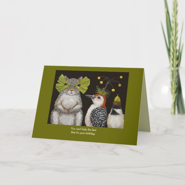 carte d'anniversaire oiseau/animal (Devant)