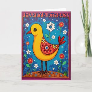 Carte d'anniversaire oiseau douce