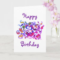 Carte d'anniversaire oiseau du nord de style russe