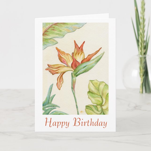 Carte d'anniversaire Oiseau du Paradis (Devant)