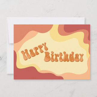 Carte d'anniversaire ondulée des années 70 chaude