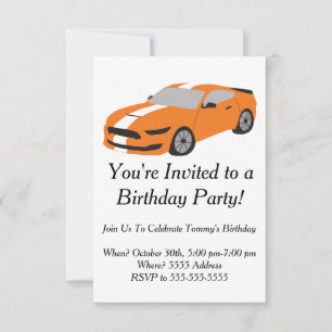 Carte d'anniversaire Orange car boys/men