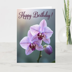 Carte d'anniversaire Orchidée Élégante