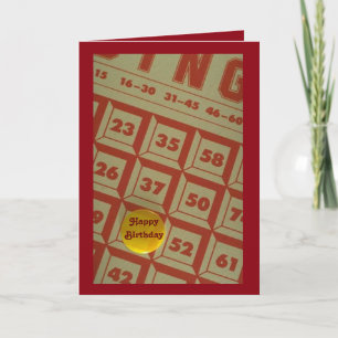 Carte d'anniversaire orientée de bingo-test mignon