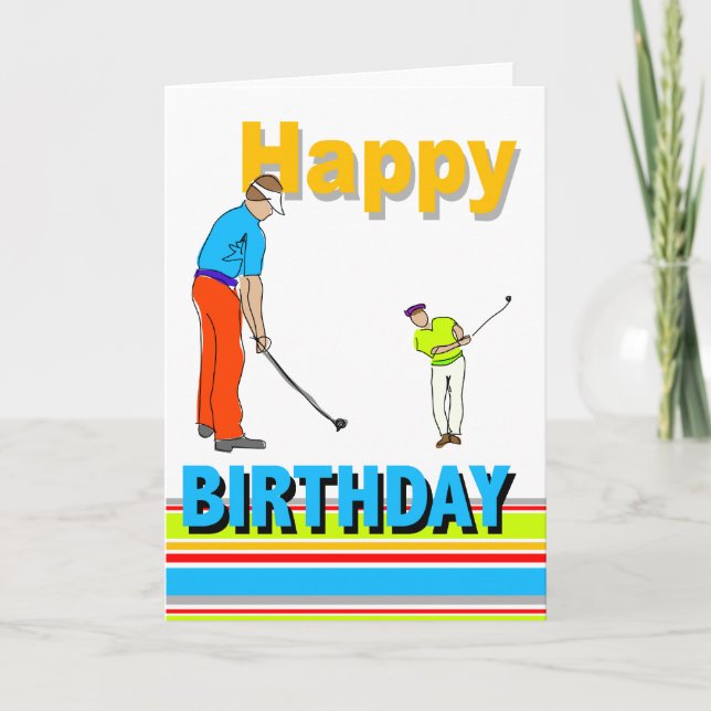 Carte d'anniversaire orientée de golf (Devant)