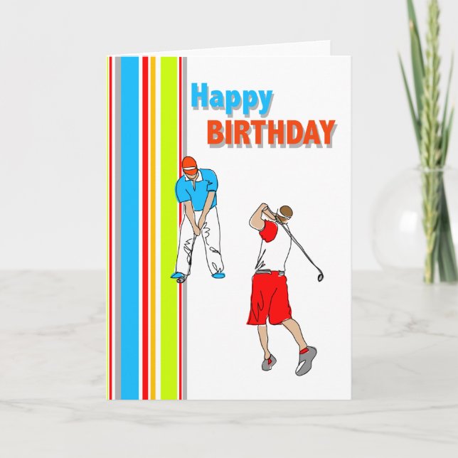 Carte d'anniversaire orientée de golf (Devant)