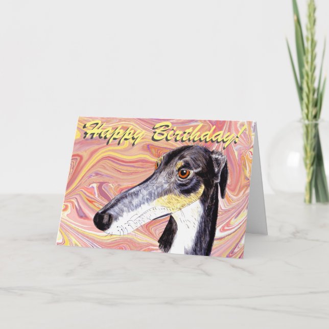 Carte d'anniversaire originale de lurcher (Devant)