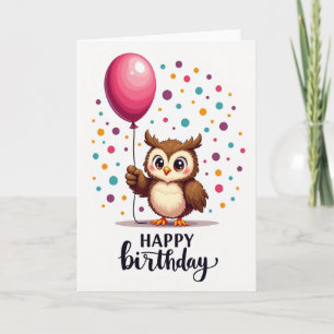 Carte d'anniversaire Owlet Balloon