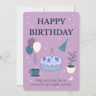 Carte d'anniversaire paisible avec ciel nocturne e