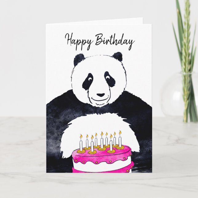 Carte d'anniversaire Panda (Devant)