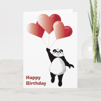 Carte d'anniversaire Panda and Balloons