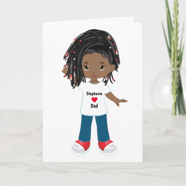 Carte d'anniversaire papa fille noire (Devant)