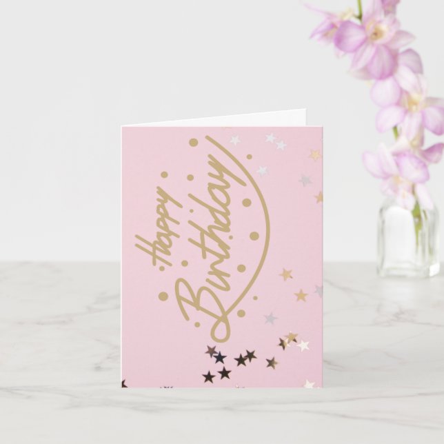 Carte d'anniversaire parties scintillant pour elle (Orchidée)