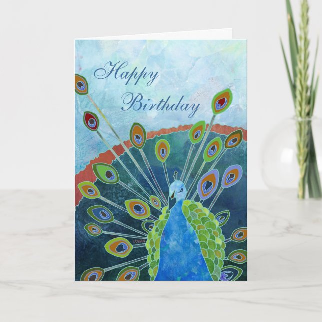 Carte d'anniversaire Peacock (Devant)