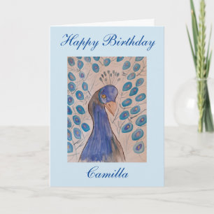 Carte d'anniversaire Peacock Blue
