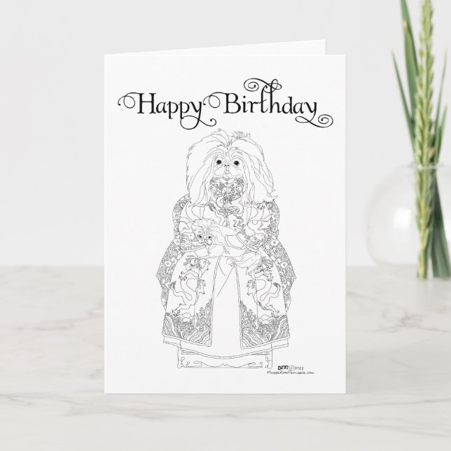Carte d'anniversaire Pekingese (Devant)
