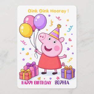 Carte d'anniversaire Peppa Pig pour enfants Pers