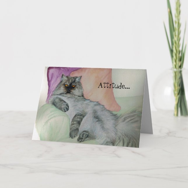 Carte d'anniversaire Persian Cat attitude (Devant)