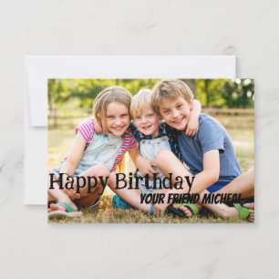 Carte d'anniversaire personnalisable 1 photo