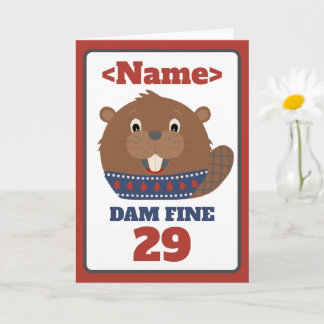 Carte d'anniversaire personnalisable 'DAM FINE 29'
