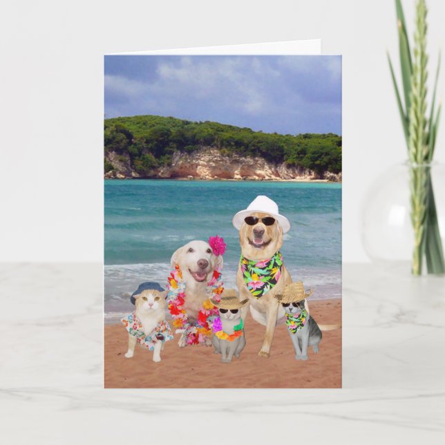 Carte d'anniversaire personnalisable en Hawaiian (Devant)