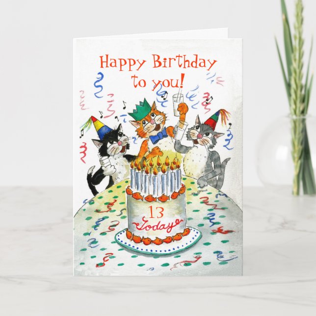 Carte d'anniversaire personnalisable - Fête d'anni (Devant)