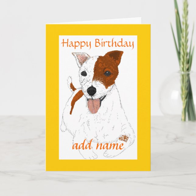 Carte d'anniversaire personnalisable Jack Russell  (Devant)