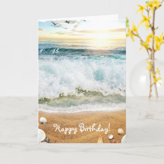 CARTE D'ANNIVERSAIRE PERSONNALISABLE JOUR PLAGE
