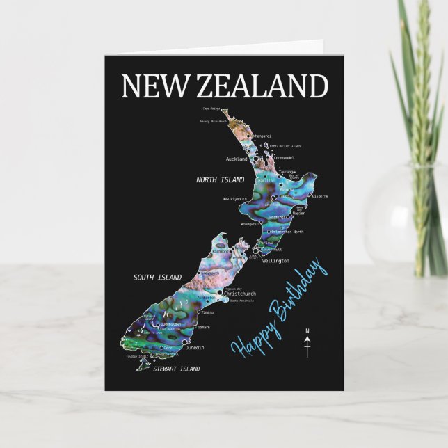 CARTE D'ANNIVERSAIRE PERSONNALISABLE NEW ZEALAND C (Devant)
