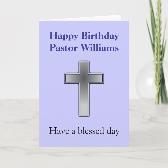 Carte d'anniversaire personnalisable pour Pasteur (Devant)