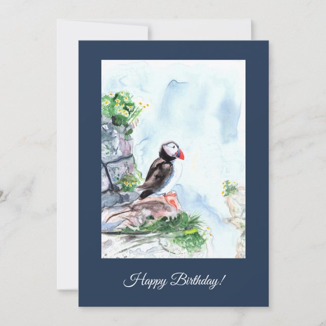Carte d'anniversaire personnalisable Watercolor Pu (Devant)