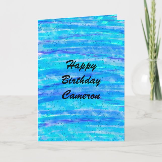 Carte d'anniversaire | Personnalisé bleu et violet (Devant)