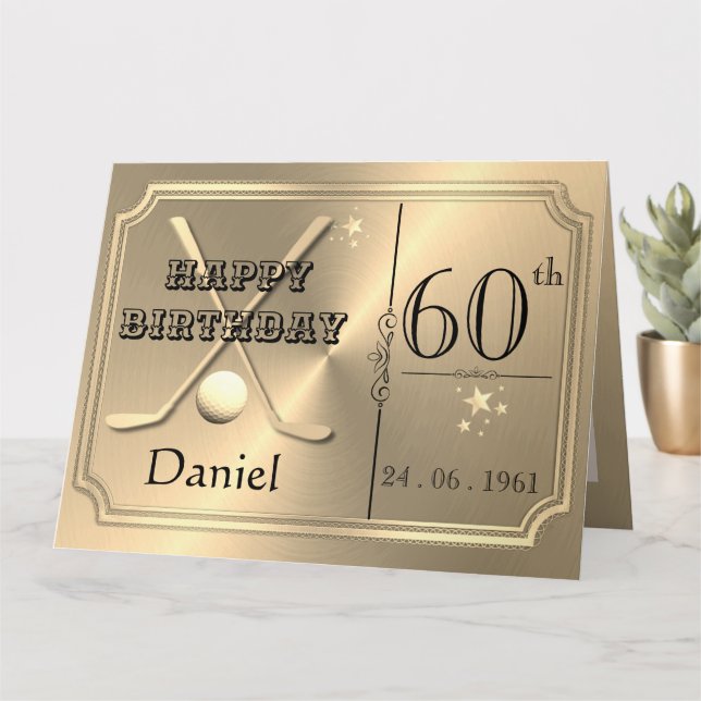 Carte d'anniversaire personnalisée 60e pour lui (Petite plante)