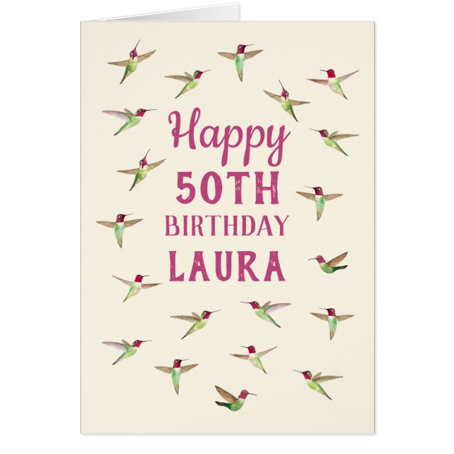 Carte d'anniversaire personnalisée Anna's Hummingb (Devant)