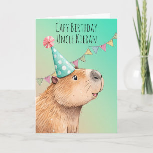 Carte d'anniversaire personnalisée au capybara