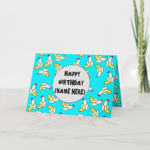 Carte d'anniversaire personnalisée Banana Cartoon