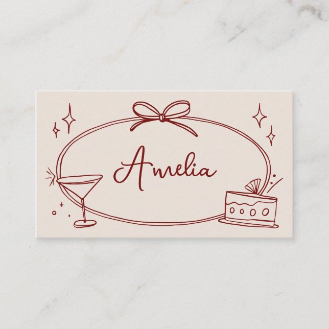 Carte d'anniversaire personnalisée beige rouge (Devant)