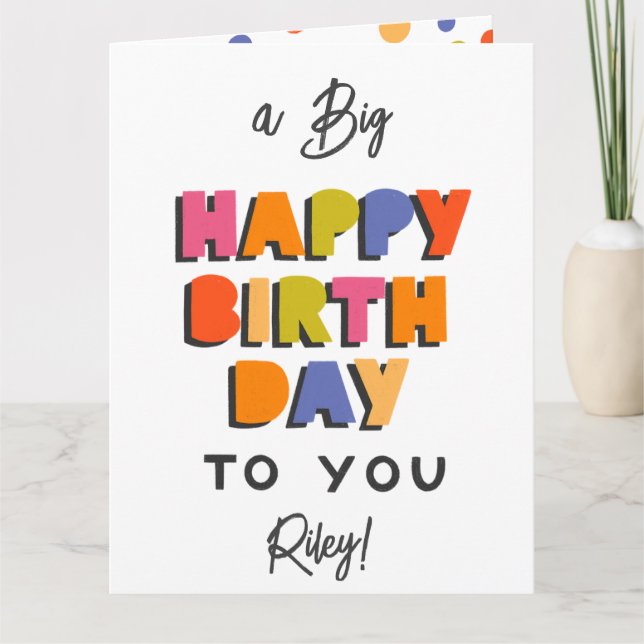 Carte d'anniversaire personnalisée Big Happy (Devant)