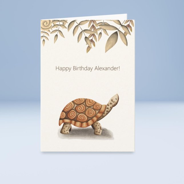 Carte d'anniversaire personnalisée Brown Tortoise (Créateur téléchargé)
